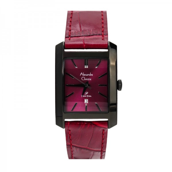 Alexandre Christie AC 1022 Black Maroon Leather Lady MDLIPPU